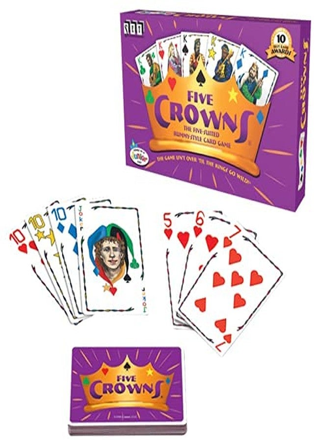 NVF® Five Crowns Card Game | Family-Friendly Strategy & Rummy Style Game with 5 Suits - Spades, Clubs, Hearts, Diamonds & Stars | Fun Party Game for Kids & Adults | 3+ Players - Image 1